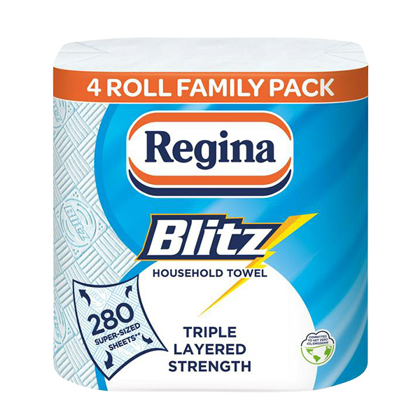 Regina Blitz Kitchen Towels (3 Ply) - 1x4 Rolls