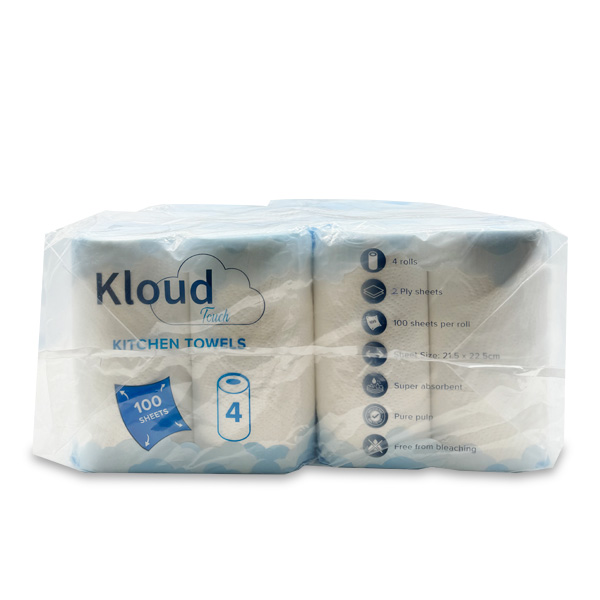 Bulk-Kloud-Touch-2ply-Kitchen-Towels-(100-Sheets)-4-rolls-x-6pkts