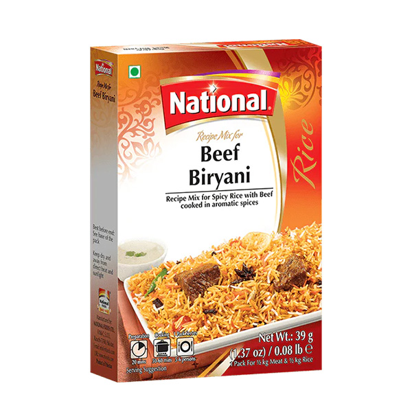 NATIONAL BEEF BIRYANI 39G X 12PCS
