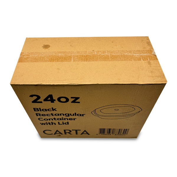 Carta-Black-Rectangular-Container-with-Lid-(24oz)-150pcs