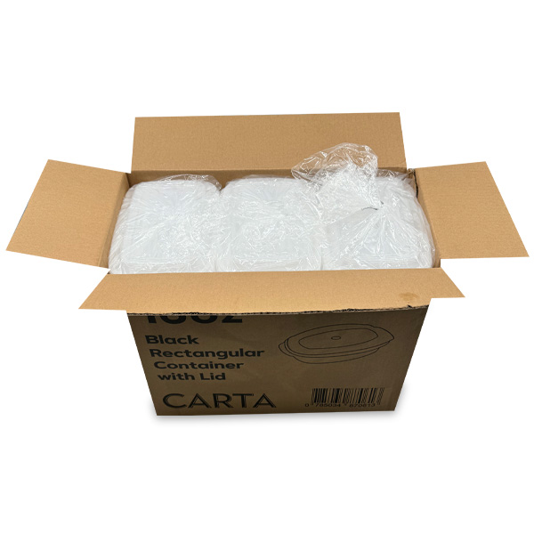 Carta-Black-Rectangular-Container-with-Lid-(16oz)-150pcs