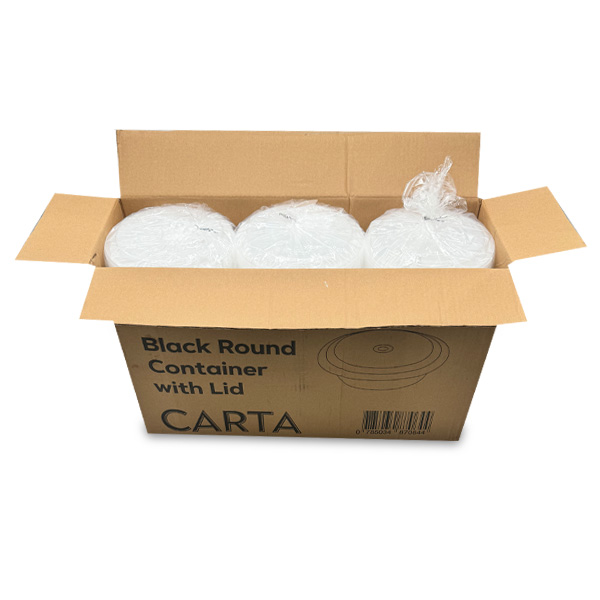 Carta-Black-Round-Container-with-Lid-(24oz)-150pcs